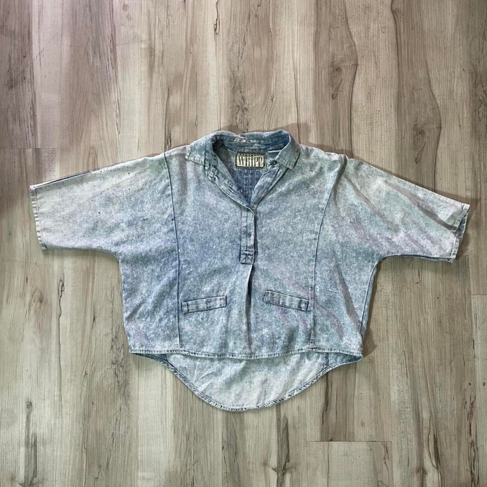 Vintage 1990s 100% acid wash denim button up shirt‎ jacket